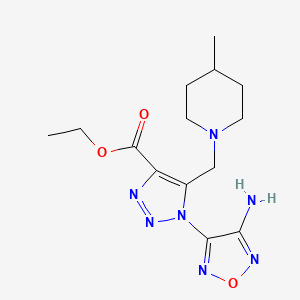 molecular formula C14H21N7O3 B2774705 Ethyl 1-(4-amino-1,2,5-oxadiazol-3-yl)-5-((4-methylpiperidin-1-yl)methyl)-1H-1,2,3-triazole-4-carboxylate CAS No. 311321-78-5