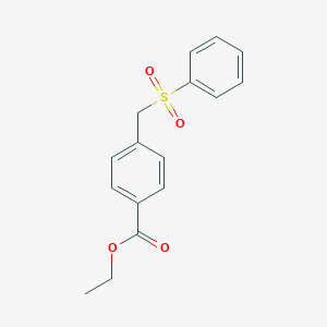 molecular formula C16H16O4S B277472 Ethyl 4-[(phenylsulfonyl)methyl]benzoate 