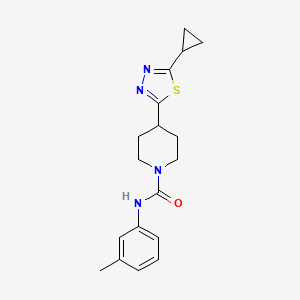 molecular formula C18H22N4OS B2774725 4-(5-cyclopropyl-1,3,4-thiadiazol-2-yl)-N-(3-methylphenyl)piperidine-1-carboxamide CAS No. 1105210-49-8