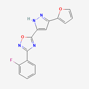 B2774785 3-(2-fluorophenyl)-5-(3-(furan-2-yl)-1H-pyrazol-5-yl)-1,2,4-oxadiazole CAS No. 1190106-91-2