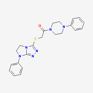 2-((7-phenyl-6,7-dihydro-5H-imidazo[2,1-c][1,2,4]triazol-3-yl)thio)-1-(4-phenylpiperazin-1-yl)ethanone