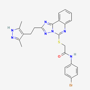 N-(4-bromophenyl)-2-({2-[2-(3,5-dimethyl-1H-pyrazol-4-yl)ethyl]-[1,2,4]triazolo[1,5-c]quinazolin-5-yl}sulfanyl)acetamide