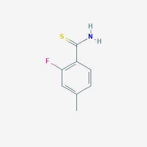 molecular formula C8H8FNS B2774807 2-Fluoro-4-methylbenzene-1-carbothioamide CAS No. 1248952-37-5