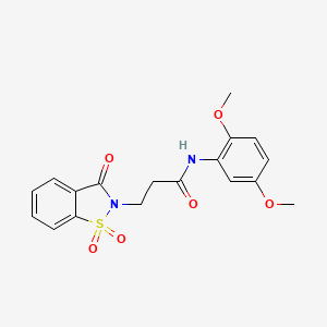 molecular formula C18H18N2O6S B2774832 N-(2,5-dimethoxyphenyl)-3-(1,1,3-trioxo-2,3-dihydro-1lambda6,2-benzothiazol-2-yl)propanamide CAS No. 899996-21-5