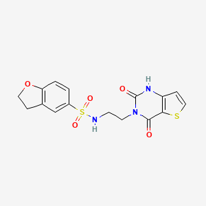 molecular formula C16H15N3O5S2 B2774837 N-(2-(2,4-dioxo-1,2-dihydrothieno[3,2-d]pyrimidin-3(4H)-yl)ethyl)-2,3-dihydrobenzofuran-5-sulfonamide CAS No. 1903780-68-6
