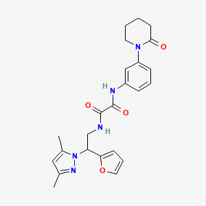 molecular formula C24H27N5O4 B2774854 N-[2-(3,5-dimethyl-1H-pyrazol-1-yl)-2-(furan-2-yl)ethyl]-N'-[3-(2-oxopiperidin-1-yl)phenyl]ethanediamide CAS No. 2097892-73-2