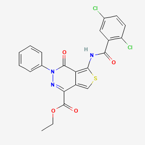 molecular formula C22H15Cl2N3O4S B2774898 ethyl 5-(2,5-dichlorobenzamido)-4-oxo-3-phenyl-3H,4H-thieno[3,4-d]pyridazine-1-carboxylate CAS No. 851947-27-8