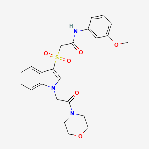 molecular formula C23H25N3O6S B2774900 N-(3-methoxyphenyl)-2-((1-(2-morpholino-2-oxoethyl)-1H-indol-3-yl)sulfonyl)acetamide CAS No. 878059-42-8