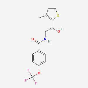 molecular formula C15H14F3NO3S B2774904 N-[2-hydroxy-2-(3-methylthiophen-2-yl)ethyl]-4-(trifluoromethoxy)benzamide CAS No. 1421532-29-7