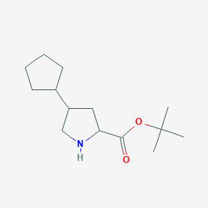 molecular formula C14H25NO2 B2774910 Tert-butyl 4-cyclopentylpyrrolidine-2-carboxylate CAS No. 2248259-10-9