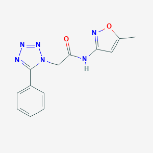 molecular formula C13H12N6O2 B277492 N-(5-methyl-3-isoxazolyl)-2-(5-phenyl-1H-tetraazol-1-yl)acetamide 