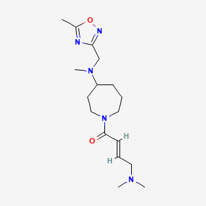 B2774930 (E)-4-(Dimethylamino)-1-[4-[methyl-[(5-methyl-1,2,4-oxadiazol-3-yl)methyl]amino]azepan-1-yl]but-2-en-1-one CAS No. 2248097-96-1