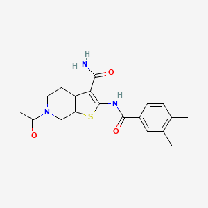 B2774936 6-Acetyl-2-(3,4-dimethylbenzamido)-4,5,6,7-tetrahydrothieno[2,3-c]pyridine-3-carboxamide CAS No. 864927-73-1