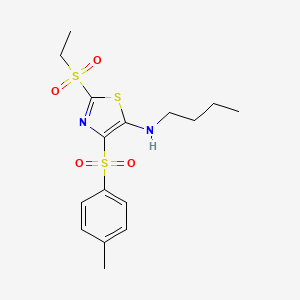 molecular formula C16H22N2O4S3 B2774939 N-BUTYL-2-(ETHANESULFONYL)-4-(4-METHYLBENZENESULFONYL)-1,3-THIAZOL-5-AMINE CAS No. 863449-47-2