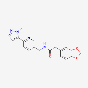 2-(benzo[d][1,3]dioxol-5-yl)-N-((6-(1-methyl-1H-pyrazol-5-yl)pyridin-3-yl)methyl)acetamide