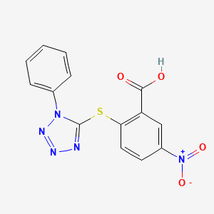 5-Nitro-2-(1-phenyl-1H-tetrazol-5-ylsulfanyl)-benzoic acid