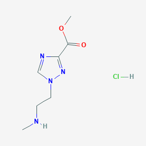 molecular formula C7H13ClN4O2 B2774956 Methyl 1-[2-(methylamino)ethyl]-1,2,4-triazole-3-carboxylate;hydrochloride CAS No. 2470440-39-0