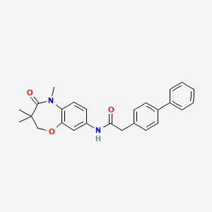 2-([1,1'-biphenyl]-4-yl)-N-(3,3,5-trimethyl-4-oxo-2,3,4,5-tetrahydrobenzo[b][1,4]oxazepin-8-yl)acetamide