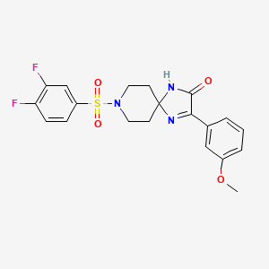 molecular formula C20H19F2N3O4S B2774969 8-(3,4-difluorobenzenesulfonyl)-3-(3-methoxyphenyl)-1,4,8-triazaspiro[4.5]dec-3-en-2-one CAS No. 1358594-29-2