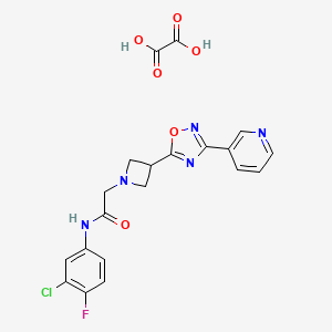molecular formula C20H17ClFN5O6 B2774981 N-(3-chloro-4-fluorophenyl)-2-(3-(3-(pyridin-3-yl)-1,2,4-oxadiazol-5-yl)azetidin-1-yl)acetamide oxalate CAS No. 1351610-91-7