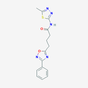 molecular formula C15H15N5O2S B277501 N-(5-methyl-1,3,4-thiadiazol-2-yl)-4-(3-phenyl-1,2,4-oxadiazol-5-yl)butanamide 