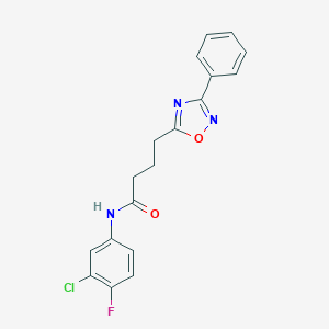 molecular formula C18H15ClFN3O2 B277503 N-(3-chloro-4-fluorophenyl)-4-(3-phenyl-1,2,4-oxadiazol-5-yl)butanamide 