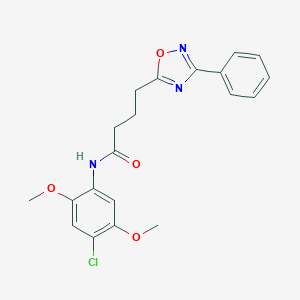 molecular formula C20H20ClN3O4 B277504 N-(4-chloro-2,5-dimethoxyphenyl)-4-(3-phenyl-1,2,4-oxadiazol-5-yl)butanamide 