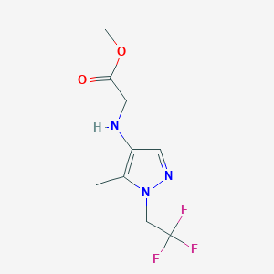 molecular formula C9H12F3N3O2 B2775041 Methyl 2-[[5-methyl-1-(2,2,2-trifluoroethyl)pyrazol-4-yl]amino]acetate CAS No. 2247207-31-2