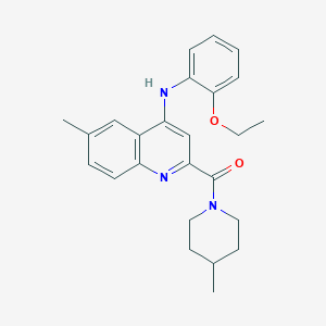 molecular formula C25H29N3O2 B2775059 N-(2-ethoxyphenyl)-6-methyl-2-(4-methylpiperidine-1-carbonyl)quinolin-4-amine CAS No. 1251588-11-0