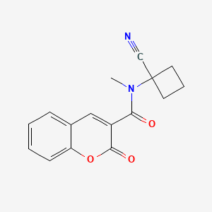 molecular formula C16H14N2O3 B2775074 N-(1-cyanocyclobutyl)-N-methyl-2-oxo-2H-chromene-3-carboxamide CAS No. 1258670-25-5