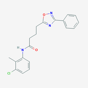 molecular formula C19H18ClN3O2 B277510 N-(3-chloro-2-methylphenyl)-4-(3-phenyl-1,2,4-oxadiazol-5-yl)butanamide 
