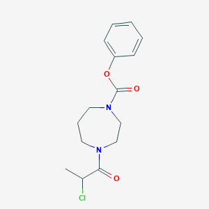 molecular formula C15H19ClN2O3 B2775107 Phenyl 4-(2-chloropropanoyl)-1,4-diazepane-1-carboxylate CAS No. 2411271-61-7
