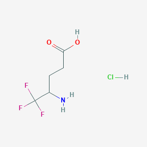 molecular formula C5H9ClF3NO2 B2775109 4-Amino-5,5,5-trifluoropentanoic acid hydrochloride CAS No. 1955522-89-0