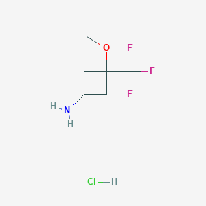 molecular formula C6H11ClF3NO B2775110 cis-3-methoxy-3-(trifluoromethyl)cyclobutanamine;hydrochloride CAS No. 2378507-12-9