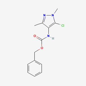 molecular formula C13H14ClN3O2 B2775112 benzyl N-(5-chloro-1,3-dimethyl-1H-pyrazol-4-yl)carbamate CAS No. 957041-13-3