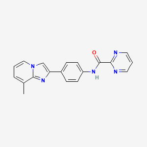 molecular formula C19H15N5O B2775176 N-(4-(8-methylimidazo[1,2-a]pyridin-2-yl)phenyl)pyrimidine-2-carboxamide CAS No. 1251563-28-6