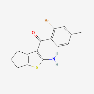 molecular formula C15H14BrNOS B2775188 3-(2-bromo-4-methylbenzoyl)-4H,5H,6H-cyclopenta[b]thiophen-2-amine CAS No. 1798742-74-1