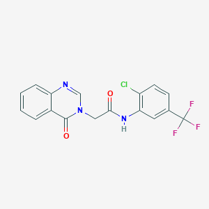 molecular formula C17H11ClF3N3O2 B277519 N-[2-chloro-5-(trifluoromethyl)phenyl]-2-(4-oxoquinazolin-3-yl)acetamide 