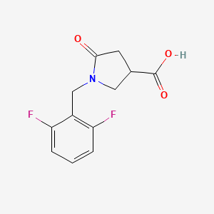 molecular formula C12H11F2NO3 B2775207 1-[(2,6-Difluorophenyl)methyl]-5-oxopyrrolidine-3-carboxylic acid CAS No. 304859-20-9
