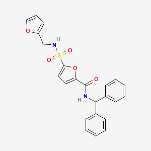 molecular formula C23H20N2O5S B2775210 N-benzhydryl-5-(N-(furan-2-ylmethyl)sulfamoyl)furan-2-carboxamide CAS No. 1170183-77-3