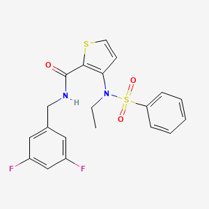 molecular formula C20H18F2N2O3S2 B2775219 N-(3,5-difluorobenzyl)-3-(N-ethylphenylsulfonamido)thiophene-2-carboxamide CAS No. 1251568-52-1