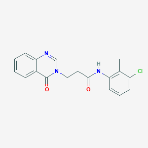 molecular formula C18H16ClN3O2 B277523 N-(3-chloro-2-methylphenyl)-3-(4-oxoquinazolin-3(4H)-yl)propanamide 