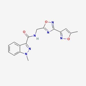 1-methyl-N-((3-(5-methylisoxazol-3-yl)-1,2,4-oxadiazol-5-yl)methyl)-1H-indazole-3-carboxamide