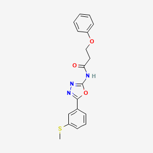 molecular formula C18H17N3O3S B2775269 N-{5-[3-(methylsulfanyl)phenyl]-1,3,4-oxadiazol-2-yl}-3-phenoxypropanamide CAS No. 886913-73-1