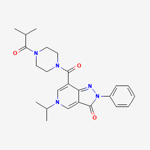 molecular formula C24H29N5O3 B2775297 7-(4-isobutyrylpiperazine-1-carbonyl)-5-isopropyl-2-phenyl-2H-pyrazolo[4,3-c]pyridin-3(5H)-one CAS No. 1040646-91-0