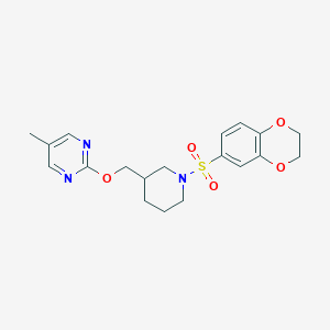 B2775345 2-[[1-(2,3-Dihydro-1,4-benzodioxin-6-ylsulfonyl)piperidin-3-yl]methoxy]-5-methylpyrimidine CAS No. 2379950-42-0