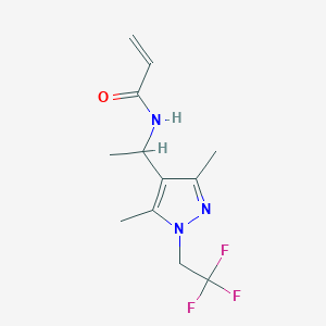 molecular formula C12H16F3N3O B2775403 N-{1-[3,5-dimethyl-1-(2,2,2-trifluoroethyl)-1H-pyrazol-4-yl]ethyl}prop-2-enamide CAS No. 2094256-60-5