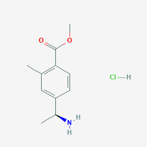 molecular formula C11H16ClNO2 B2775404 methyl 4-[(1S)-1-aminoethyl]-2-methylbenzoate hydrochloride CAS No. 1391358-25-0