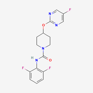 molecular formula C16H15F3N4O2 B2775429 N-(2,6-difluorophenyl)-4-[(5-fluoropyrimidin-2-yl)oxy]piperidine-1-carboxamide CAS No. 2380141-39-7