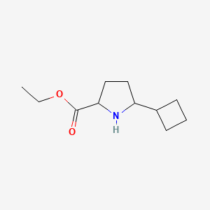 molecular formula C11H19NO2 B2775444 Ethyl 5-cyclobutylpyrrolidine-2-carboxylate CAS No. 2248260-55-9